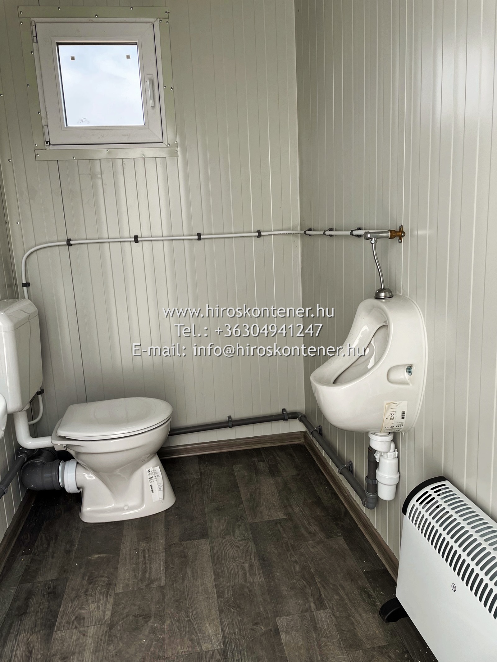 10′ osztott női-férfi wc konténer – Hírös Konténer Kecskemét
